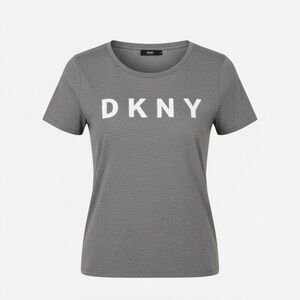 DKNY Gray Short-Sleeve Logo Crewneck Tee